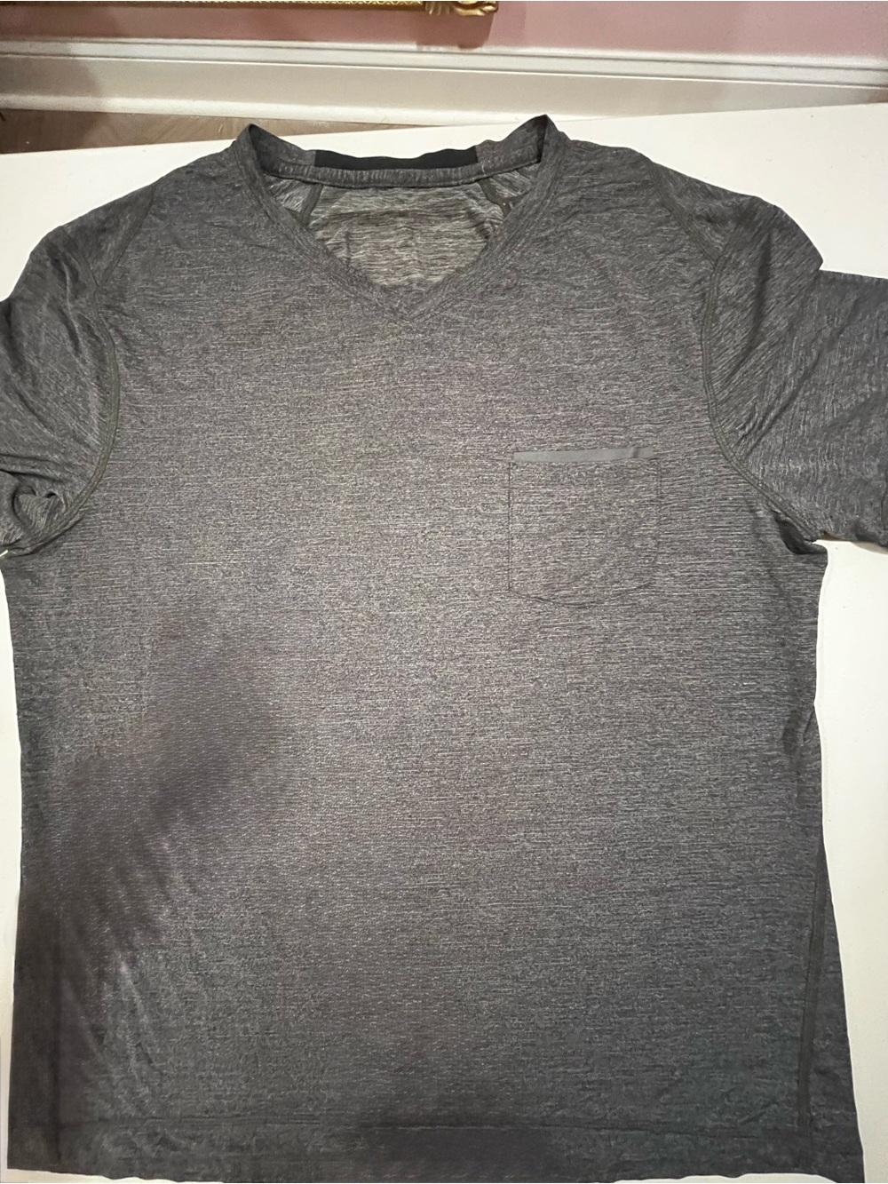 lululemon athletica Men's Gray V-Neck Pocket Tee